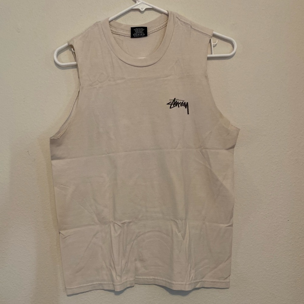 Stussy Tank Top. Off White. Size Small. Casual Summer Fit